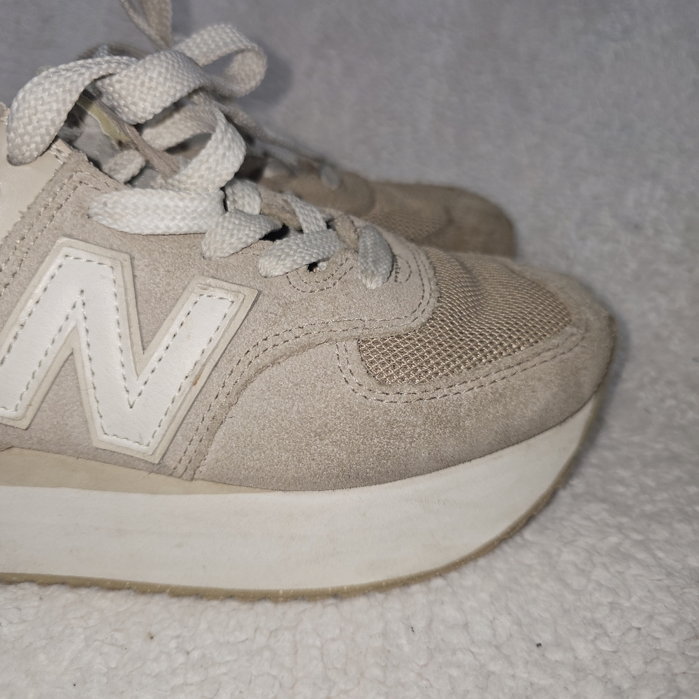 New Balance Womens 574 Stacked Platform Driftwood WL574ZSM - Picture 8 of 15